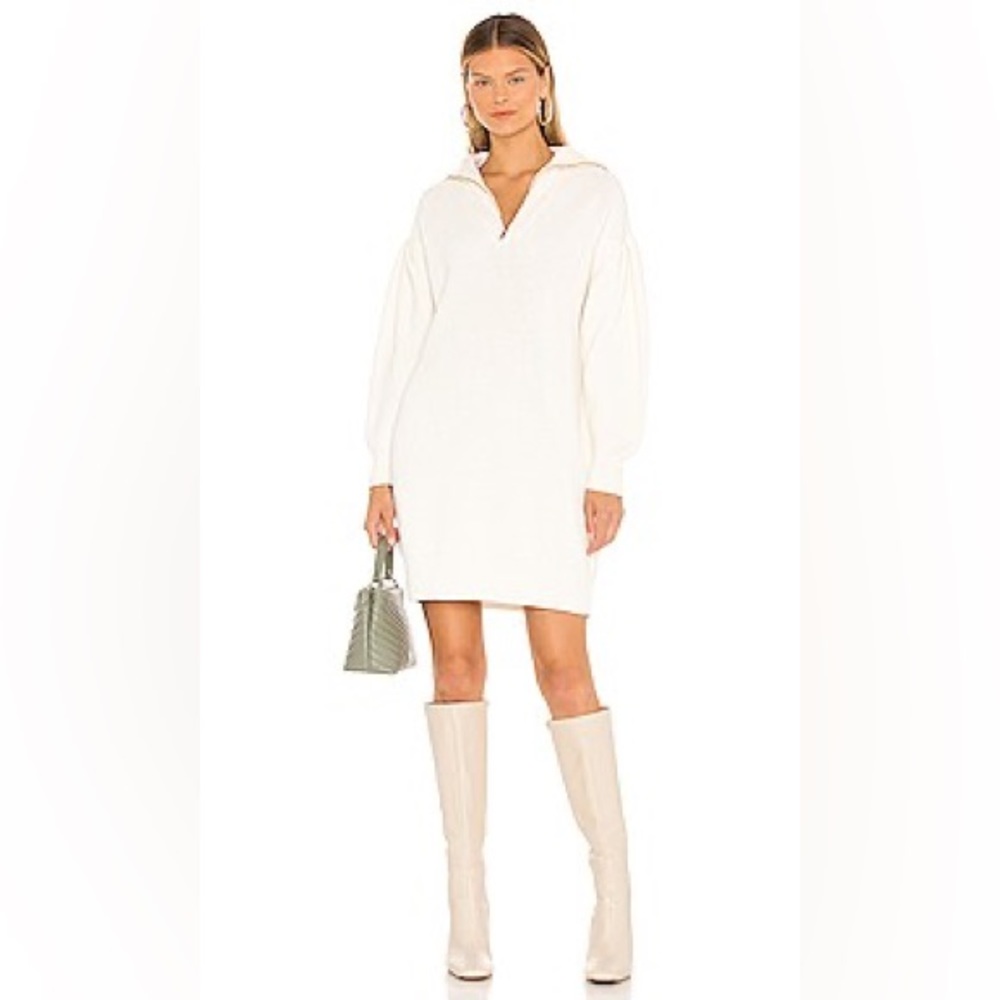 NWT 525 Pleat Sleeve sweater dress in Chalk